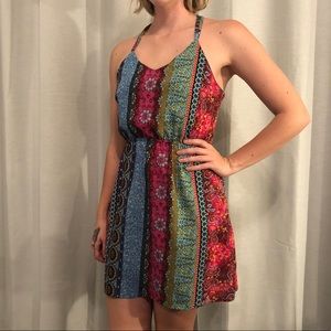 Multi-colored floral dress